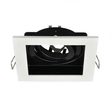 Braytron SBH03-05020 Sıva Altı Siyah-Beyaz Kare Spot Kasası (Metal)