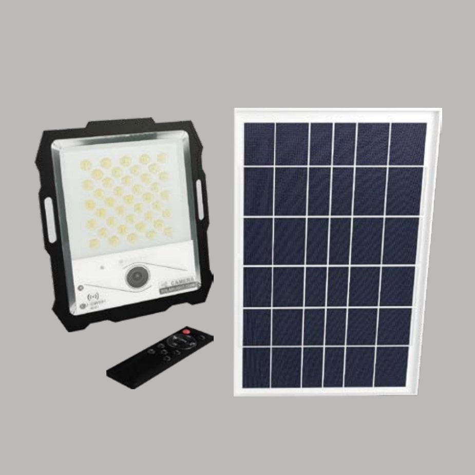 YCL YSP 1000 1000 Watt Sensörlü LED Solar Projektör - Kameralı - Mikrofonlu - Wifi Kontrollü - Beyaz Işık (6500K)