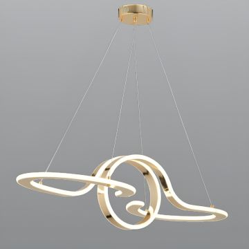 CL-731 230 Watt Gold Modern LED Avize - 3 Işık Renkli (Beyaz + Ilık Beyaz + Gün Işığı)