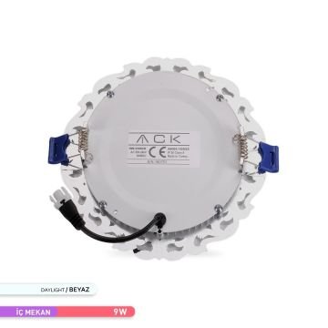 ACK AH04-10935 9 Watt Krom Dekoratif LED Panel - Beyaz Işık (6500K)