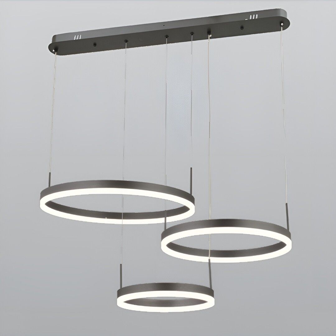 CL-744 150 Watt Üçlü Antrasit Modern LED Avize - 3 Işık Renkli (Beyaz + Ilık Beyaz + Gün Işığı)