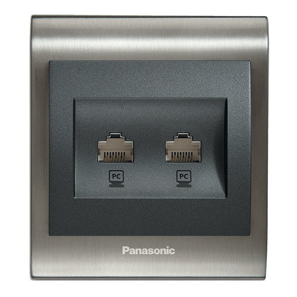 VİKO Ultima/Sistema/Optima Telefon-Nümeris-Data Prizleri WBTR0406-5BL İkili Data Prizi (2xRJ45 CAT6) [Siyah]