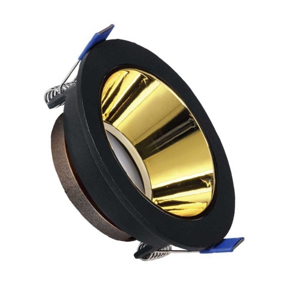 ACK AH03-08221 Siyah-Gold Sıva Altı Yuvarlak Spot Kasası - Metal