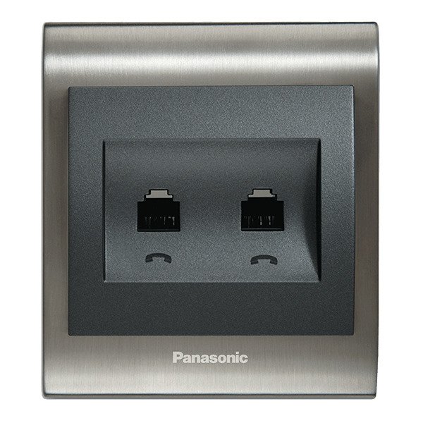 VİKO Ultima/Sistema/Optima Telefon-Nümeris-Data Prizleri WBTR0403-5BL İkili Nümeris Telefon Prizi (2xRJ11) [Siyah]