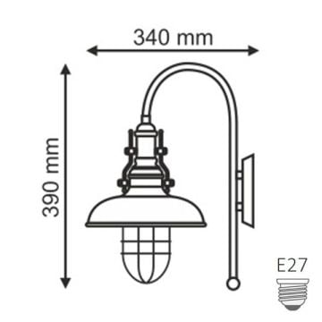 CreaLight YL-1036 Kafesli Eskitme Retro Aplik