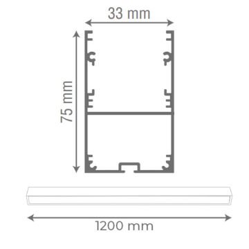 goldX ZE2042 Siyah/Beyaz Kasa 40 Watt 120 cm Lensli ve Difüzörlü Lineer Sarkıt Armatür - 38x70 mm (SAMSUNG LED & EAGLERISE Driver)