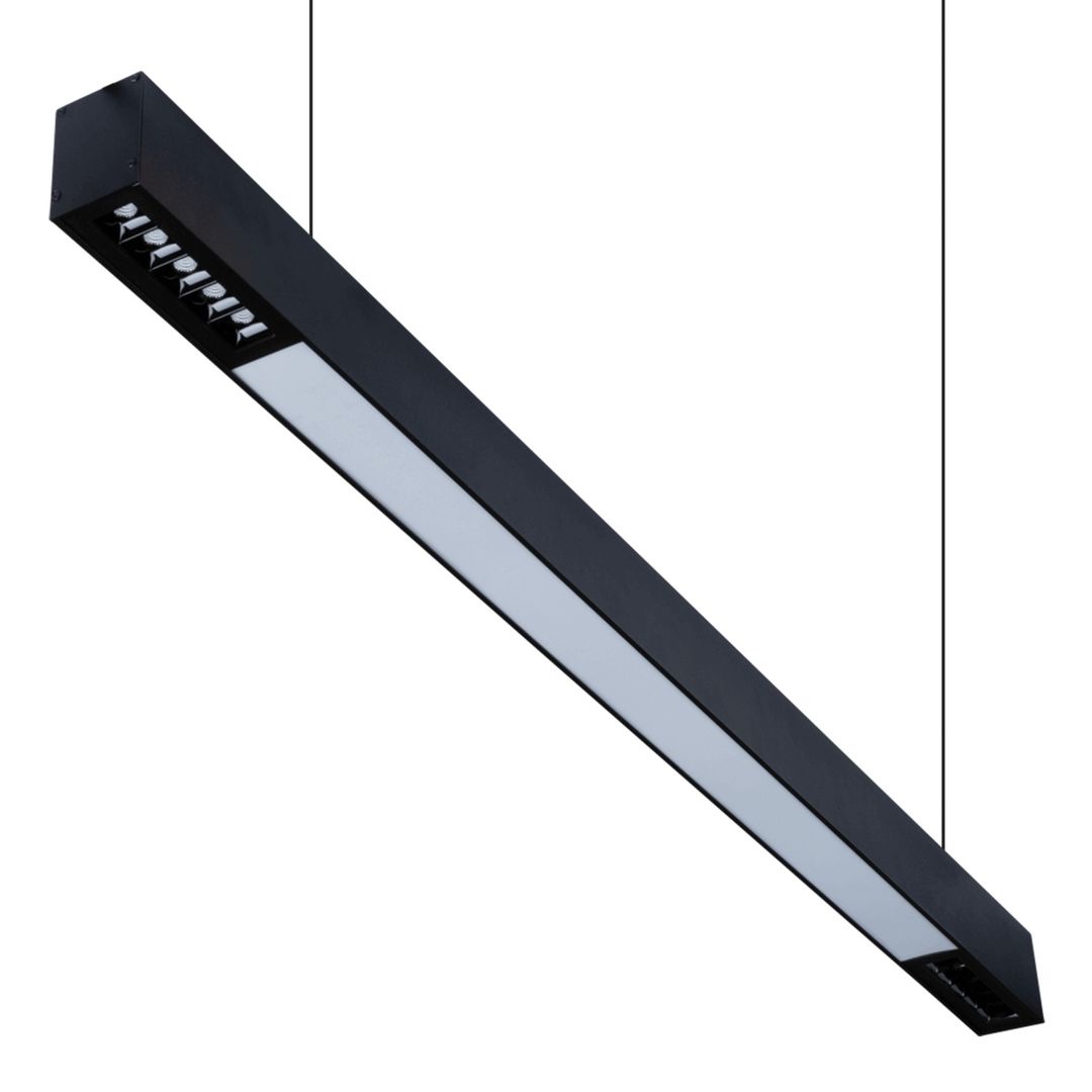 goldX ZE2042 Siyah/Beyaz Kasa 40 Watt 120 cm Lensli ve Difüzörlü Lineer Sarkıt Armatür - 38x70 mm (SAMSUNG LED & EAGLERISE Driver)