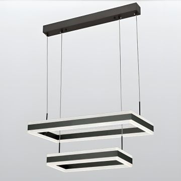 CL-743-2 240 Watt İkili Antrasit Modern LED Avize - 3 Işık Renkli (Beyaz + Ilık Beyaz + Gün Işığı)