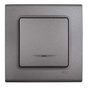 VİKO Linnera Life 90442038 Işıklı İki Kutuplu Anahtar [Granit Grisi]