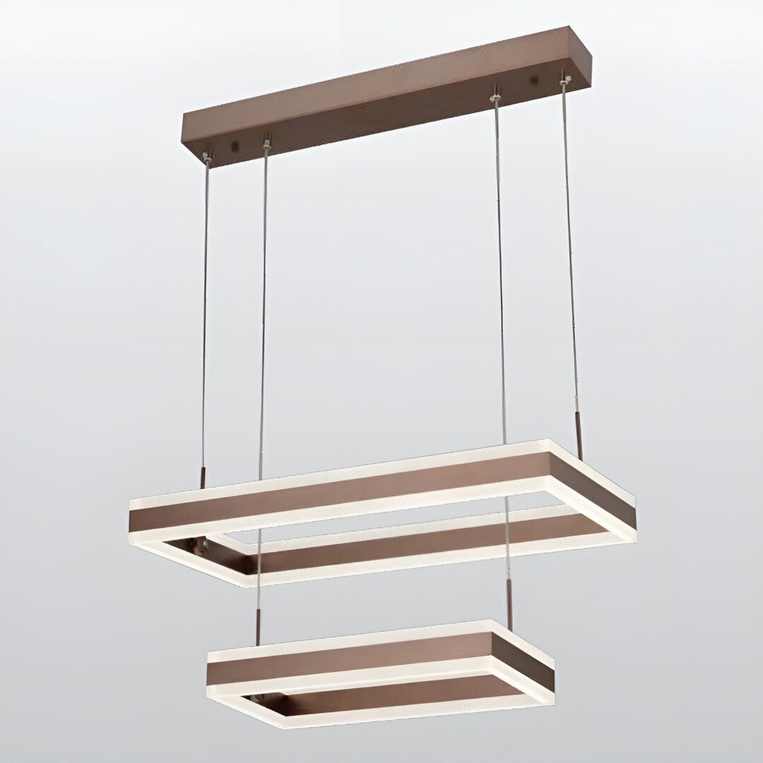 CL-743-2 240 Watt İkili Kahve Modern LED Avize - 3 Işık Renkli (Beyaz + Ilık Beyaz + Gün Işığı)