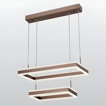 CL-743-2 240 Watt İkili Kahve Modern LED Avize - 3 Işık Renkli (Beyaz + Ilık Beyaz + Gün Işığı)