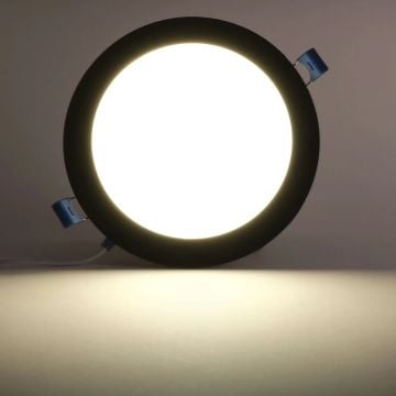 ACK AP01-01511 15 Watt Sıva Altı Siyah Kasa Yuvarlak LED Panel - OSRAM LED - Gün Işığı (3000K)