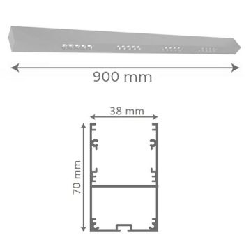yaz Kasa 20 Watt 90 cm Sıva Üstü Lensli Lineer Armatür (SAMSUNG LED & EAGLERISE Driver)