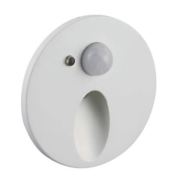 JUPITER LW380 B 1 Watt Beyaz Sıva Altı Sensörlü Yuvarlak Dış Mekan LED Merdiven Armatürü - Gün Işığı (3000K)