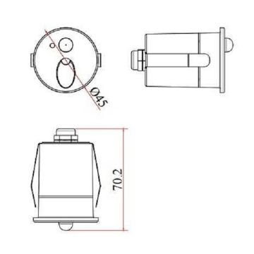 JUPITER LW380 AN 1 Watt Antrasit Sıva Altı Sensörlü Yuvarlak Dış Mekan LED Merdiven Armatürü - Gün Işığı (3000K)