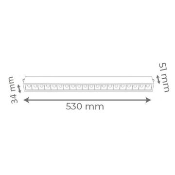 goldX ZE081 Siyah/Beyaz Kasa 16 Watt 27 cm Sıva Üstü Lensli Lineer Armatür (SAMSUNG LED & EAGLERISE Driver)