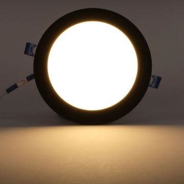 ACK AP01-01201 12 Watt Sıva Altı Siyah Kasa Yuvarlak LED Panel - OSRAM LED - Ilık Beyaz (4000K)