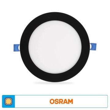 ACK AP01-01201 12 Watt Sıva Altı Siyah Kasa Yuvarlak LED Panel - OSRAM LED - Ilık Beyaz (4000K)