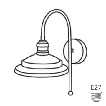 CreaLight YL-1040 Siyah Retro Aplik