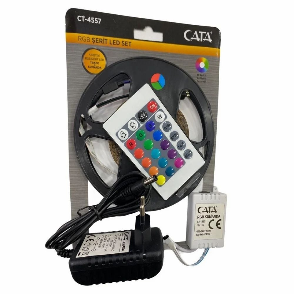 CATA CT-4557 96 Renkli RGB Şerit Led Seti - 4 Watt/Metre [5 Metre]