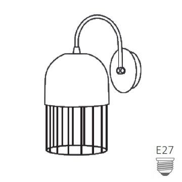 CreaLight YL-MR-816 Kafesli Siyah Aplik