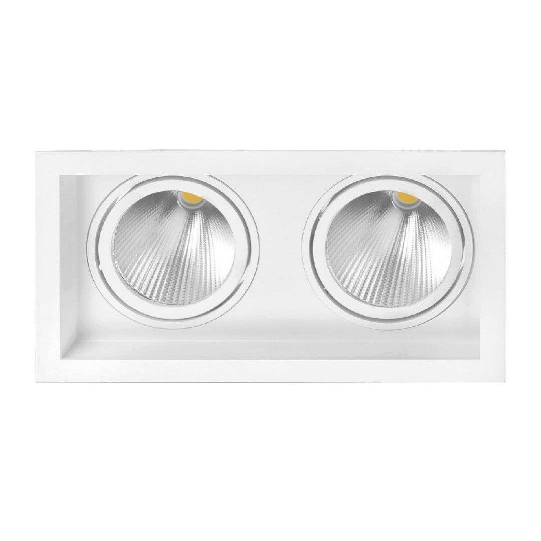 Braytron BD36-00610 Beyaz Kasa 2x30 Watt İkili LED Mağaza Spotu (PHILIPS LED) - Ilık Beyaz (4000K)