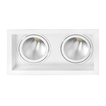 Braytron BD36-00610 Beyaz Kasa 2x30 Watt İkili LED Mağaza Spotu (PHILIPS LED) - Ilık Beyaz (4000K)
