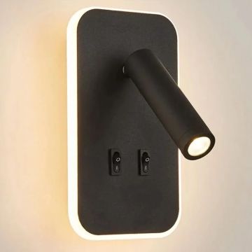 CATA CT-5253S Tuvalu 13 Watt Siyah Yatak Başı LED Aplik - Gün Işığı (3200K)