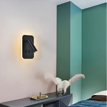 CATA CT-5253S Tuvalu 13 Watt Siyah Yatak Başı LED Aplik - Gün Işığı (3200K)