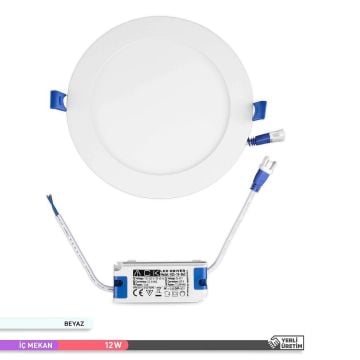 ACK AP01-01230 12 Watt Sıva Altı Yuvarlak LED Panel - OSRAM LED - Beyaz (6500K)
