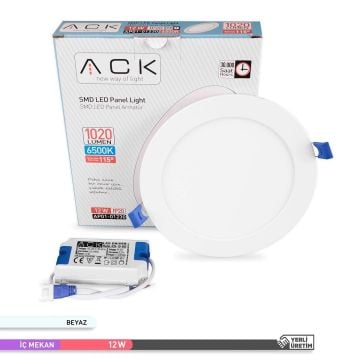 ACK AP01-01230 12 Watt Sıva Altı Yuvarlak LED Panel - OSRAM LED - Beyaz (6500K)