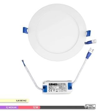 ACK AP01-01210 12 Watt Sıva Altı Yuvarlak LED Panel - OSRAM LED - Beyaz Işık (6500K)