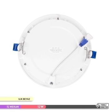 ACK AP01-01210 12 Watt Sıva Altı Yuvarlak LED Panel - OSRAM LED - Beyaz Işık (6500K)