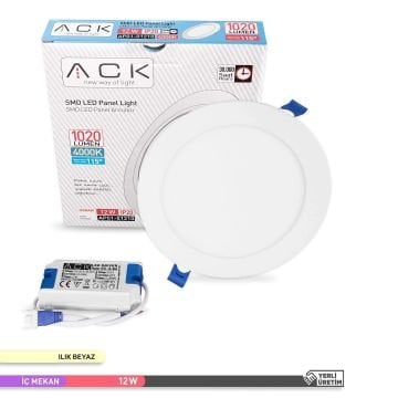 ACK AP01-01210 12 Watt Sıva Altı Yuvarlak LED Panel - OSRAM LED - Beyaz Işık (6500K)