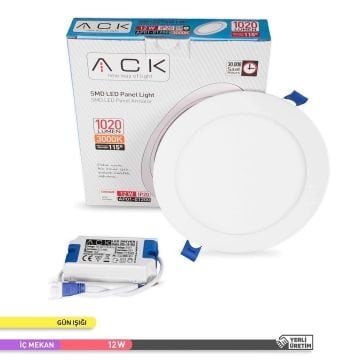 ACK AP01-01200 12 Watt Sıva Altı Yuvarlak LED Panel - OSRAM LED - Gün Işığı (3000K)