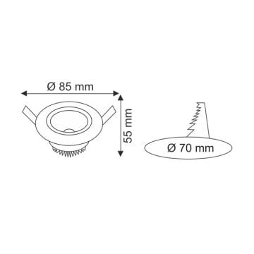HELIOS HS 1201 5 Watt Sıva Altı Saten Yuvarlak LED Spot