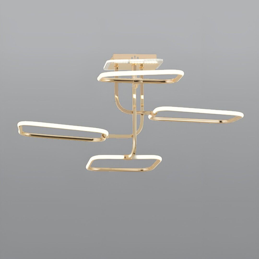 CL-727 140 Watt Üçlü Gold Modern LED Avize - 3 Işık Renkli (Beyaz + Ilık Beyaz + Gün Işığı)