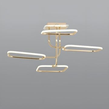 CL-727 140 Watt Üçlü Gold Modern LED Avize - 3 Işık Renkli (Beyaz + Ilık Beyaz + Gün Işığı)