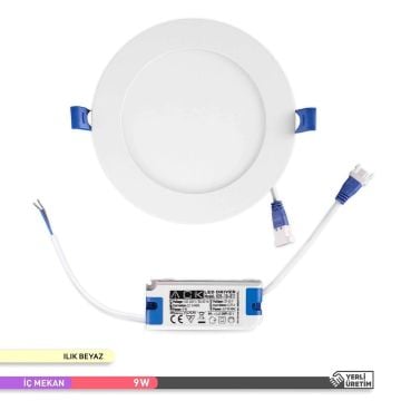 ACK AP01-00910 9 Watt Sıva Altı Yuvarlak LED Panel - OSRAM LED - Ilık Beyaz (4000K)
