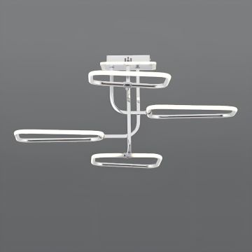 CL-727 140 Watt Üçlü Krom Modern LED Avize - 3 Işık Renkli (Beyaz + Ilık Beyaz + Gün Işığı)