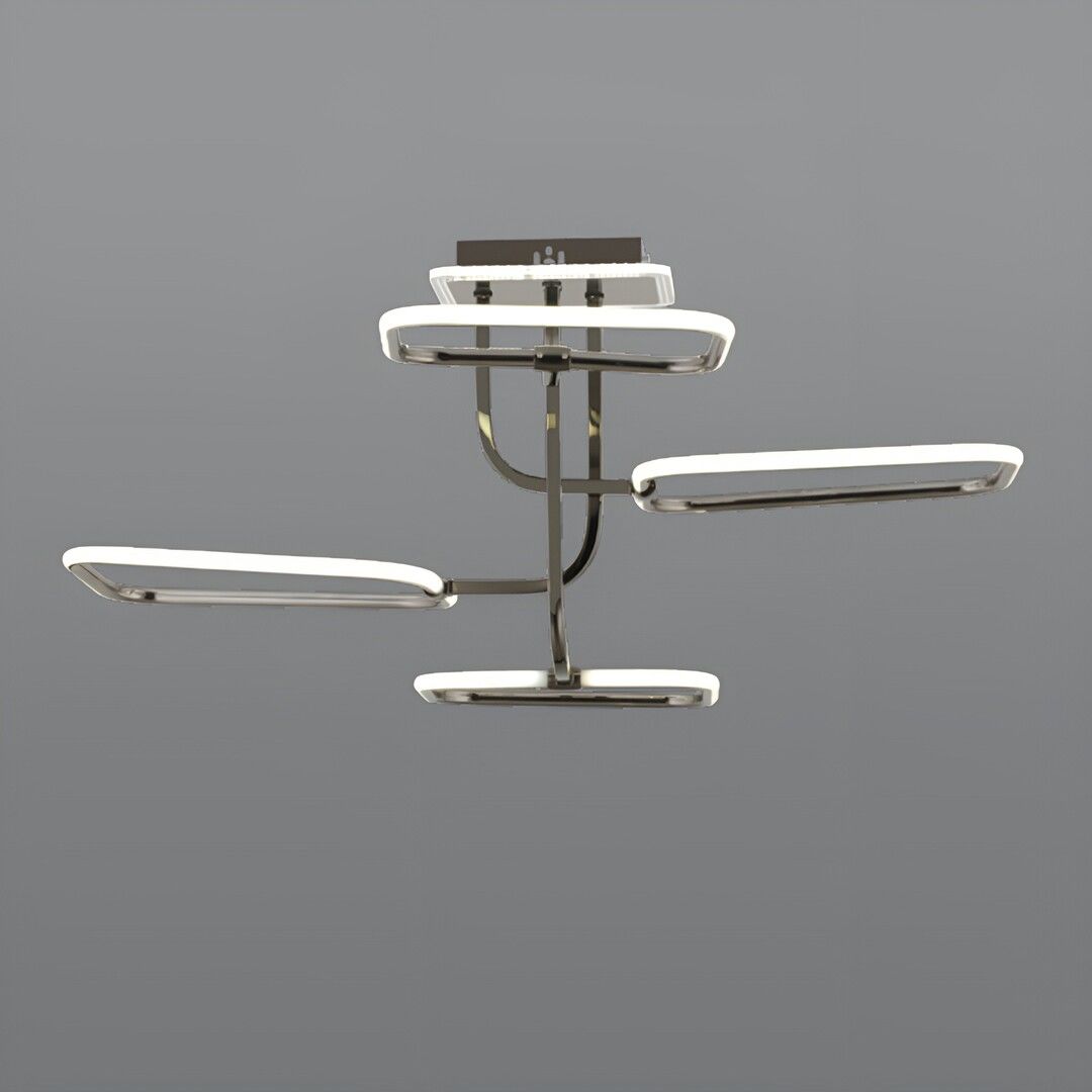 CL-727 140 Watt Üçlü Platin Modern LED Avize - 3 Işık Renkli (Beyaz + Ilık Beyaz + Gün Işığı)