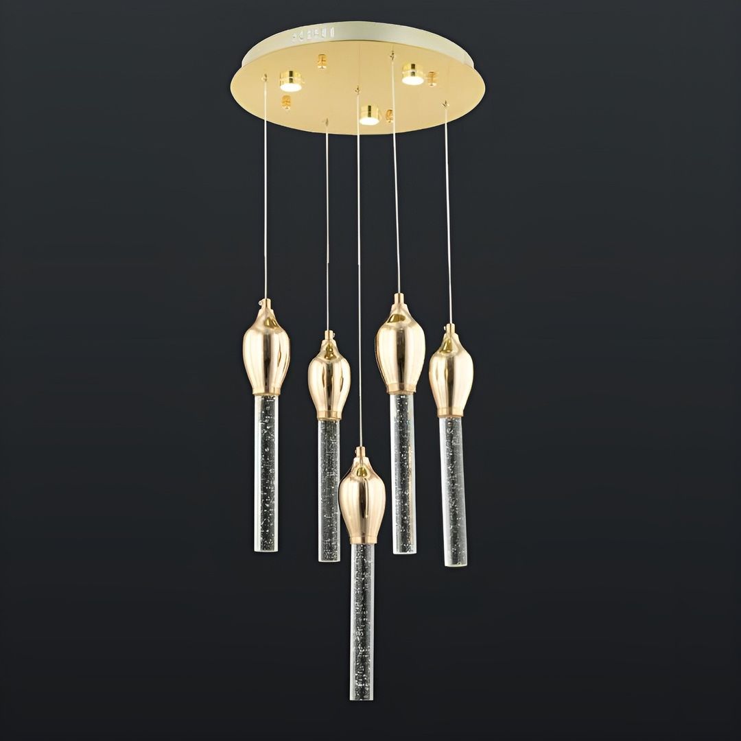 CL-520-5 5x3 Watt Gold/Krom Modern LED Avize