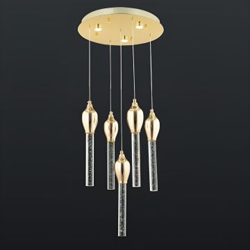 CL-520-5 5x3 Watt Gold/Krom Modern LED Avize