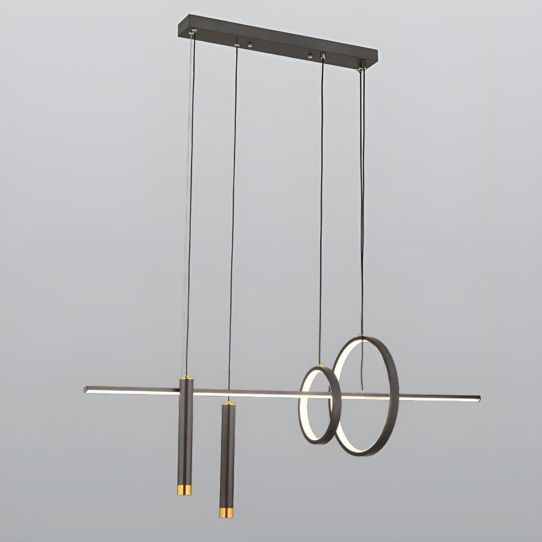 CL-713 104 Watt 100 cm Antrasit Masa Üstü Modern LED Avize - 3 Işık Renkli (Beyaz + Ilık Beyaz + Gün Işığı)