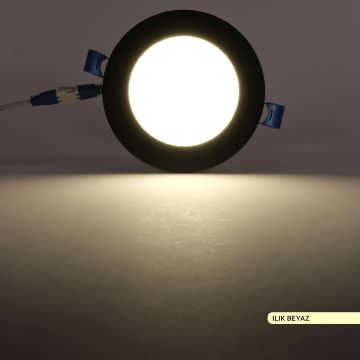 ACK AP01-00611 6 Watt Sıva Altı Siyah Kasa Yuvarlak LED Panel - OSRAM LED - Gün Işığı (3000K)