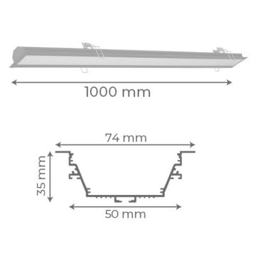 goldX ZE2044 Siyah/Beyaz Kasa 30 Watt 100 cm Sıva Altı Lineer Armatür (SAMSUNG LED & EAGLERISE Driver)