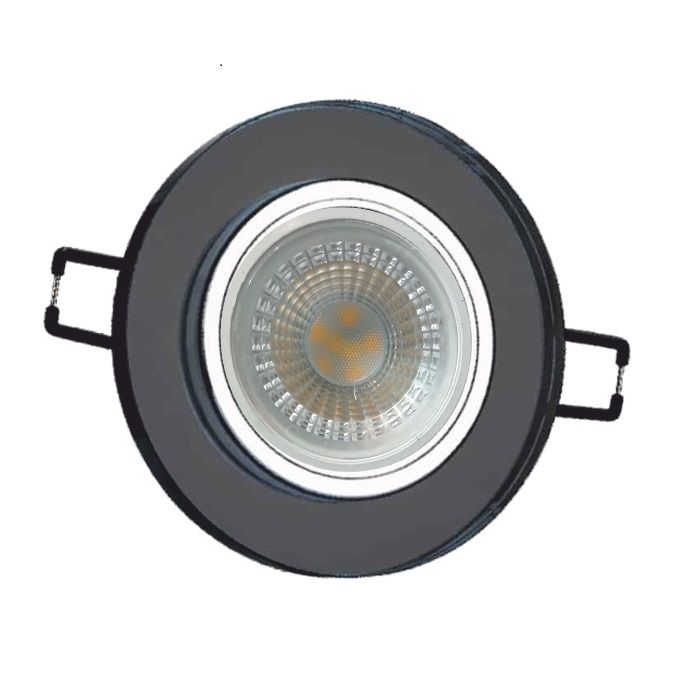 HELIOS HS 1860 Siyah Yuvarlak Cam Spot Kasası