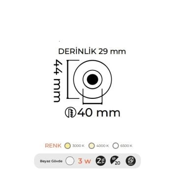 MOLLED MOL7007 3 Watt Mini LED Spot