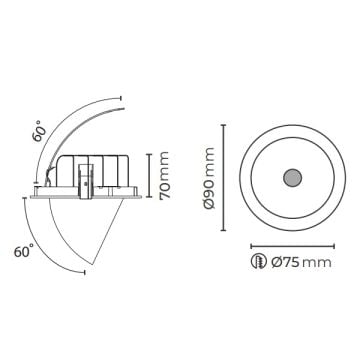 MOLLED MOL2068 Beyaz/Siyah Kasa 7 Watt Salyangoz LED Spot (SAMSUNG/OSRAM LED & EAGLERISE/PHILIPS/LIFUD Driver)