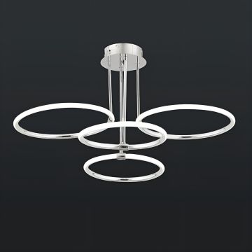 CL-729-4 130 Watt Dörtlü Krom Modern LED Avize - 3 Işık Renkli (Beyaz + Ilık Beyaz + Gün Işığı)